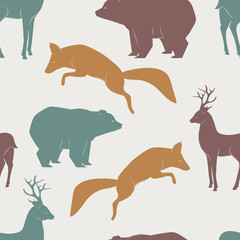 Seamless vector pattern with animals