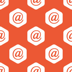 Orange hexagon at-sign pattern