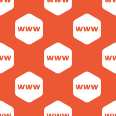 Orange hexagon WWW pattern - obrazy, fototapety, plakaty