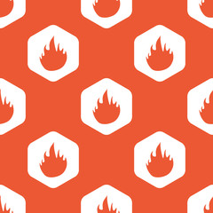 Fototapeta premium Orange hexagon fire pattern