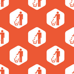 Orange hexagon recycling pattern