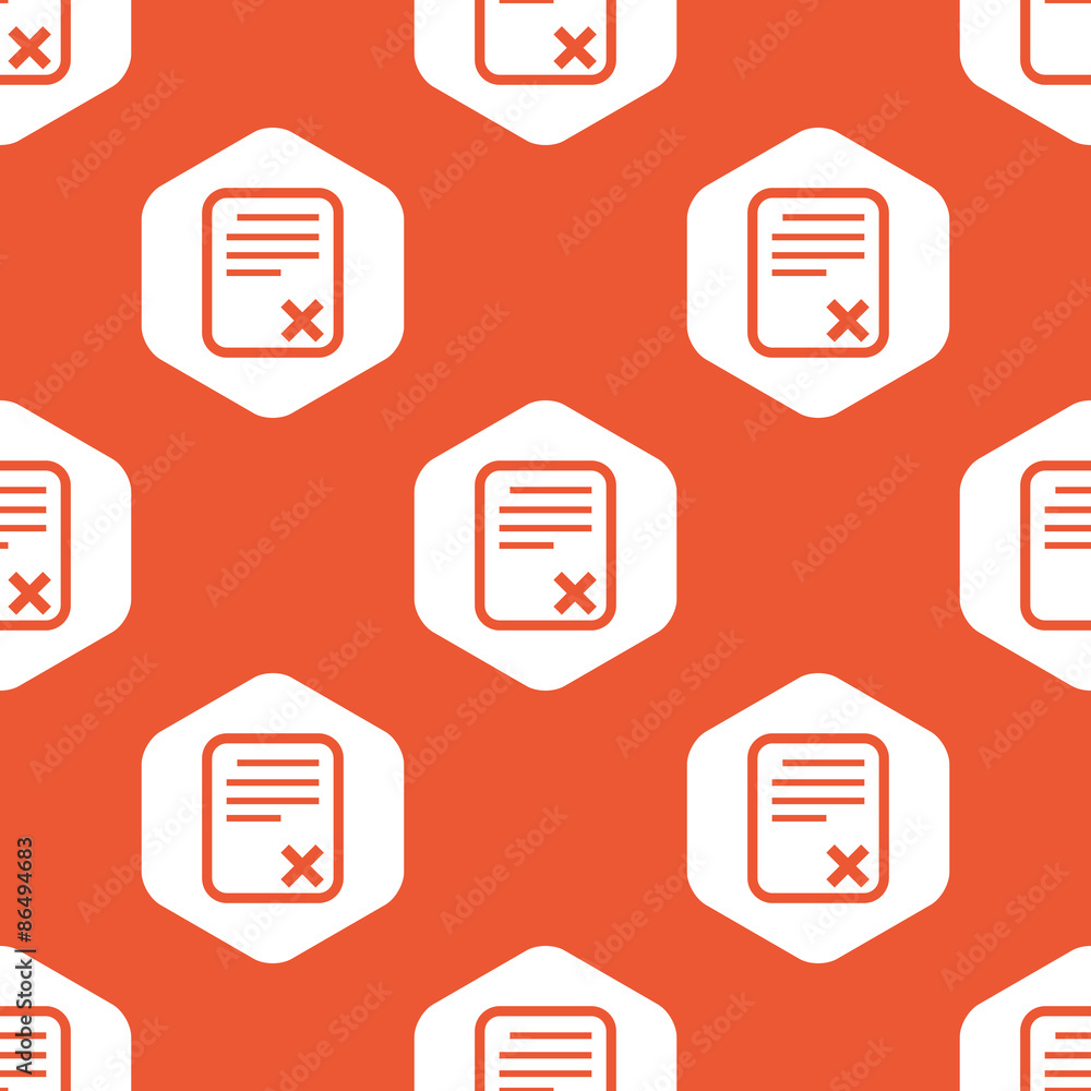 Poster orange hexagon declined document pattern