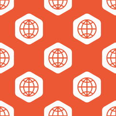 Orange hexagon globe pattern