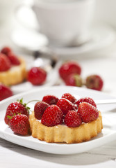 Strawberry shortcake on coffee table