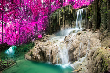 Beautiful waterfall in deep forest 