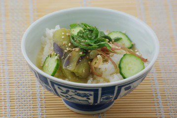 冷し汁のご飯
