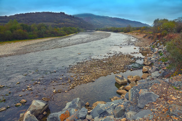 mountain river in autumn