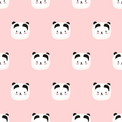 seamless cute panda pattern