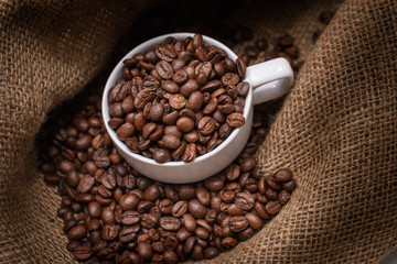 Coffee cup with coffee bag