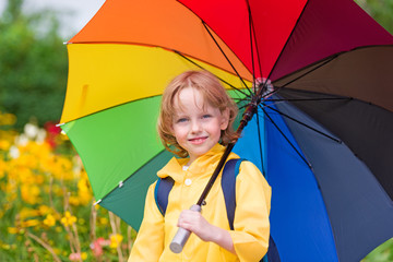 child with umbrella