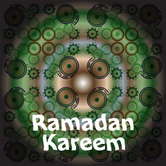 Calligraphy of Arabic text of Ramadan Kareem for the celebration of Muslim community festival.