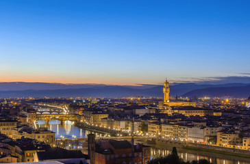 Fototapeta na wymiar view of Florence with Ponte Vecchio, Italy