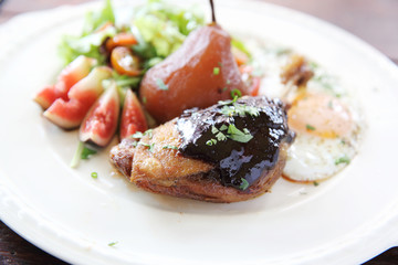 Duck confit , Roasted duck leg