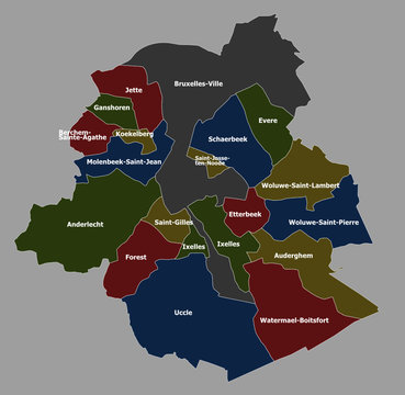 Brussels municipalities map