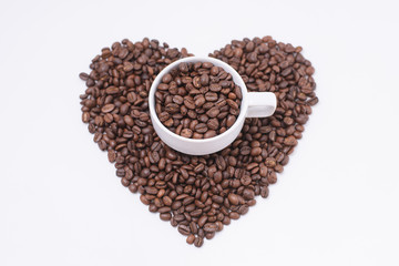 cup of coffee in shape of heart