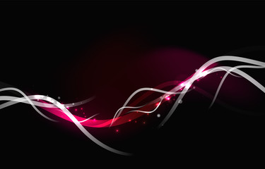 Glowing flowing waves and stars in dark space