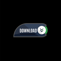 Colorful download web button. Modern flat design.