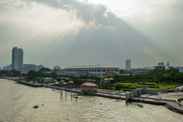 Chao Phraya River and Sun sets
