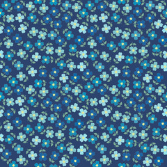 Floral seamless with blue flowers