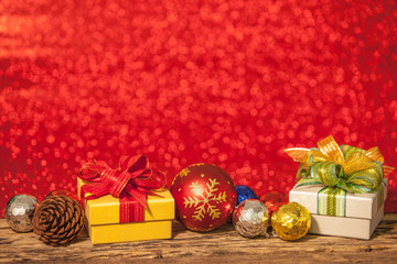 Fototapeta na wymiar Christmas gift boxs with decoration
