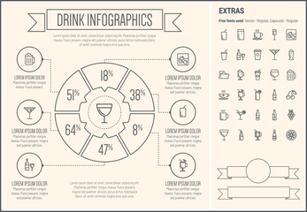 Drink Line Design Infographic Template