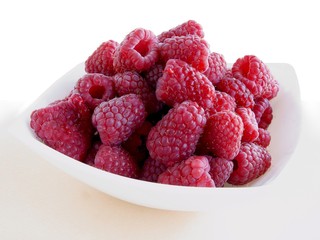 red,sweet and fragrant raspberries