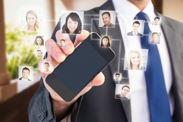 Composite image of smiling portraits