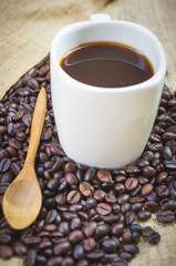 Coffee with filter effect retro vintage style