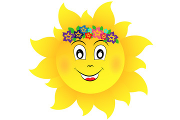 Sun with flowers
