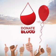 Composite image of blood donation