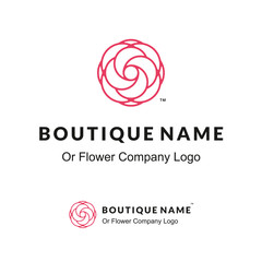 Beautiful Contour Logo with Flower for Boutique or Beauty Salon or Flowers Company - 86507606