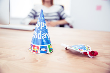 birthday hat and whistle