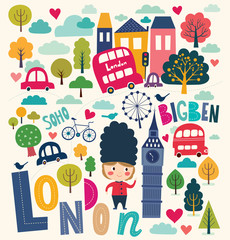 Fototapeta premium Vector illustration London life