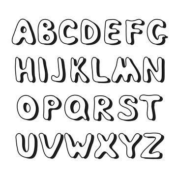 Doodle hand drawn alphabet