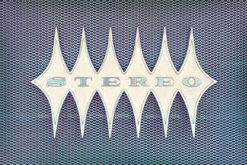 Close up of a vintage jukebox with the text stereo - obrazy, fototapety, plakaty