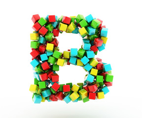 Letters B of colorful cube.