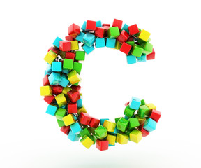 Letters C of colorful cube.