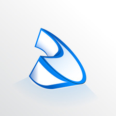 abstract 3d blue icon logo volume modern vector
