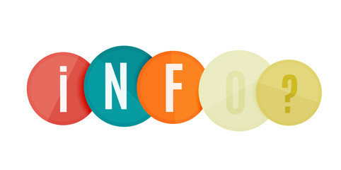 Word concept on color geometric shapes - info