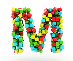 Letters M of colorful cube.