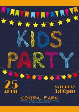 Kids party invitation poster