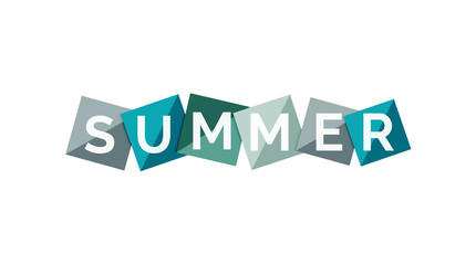 Word concept on color geometric shapes - summer
