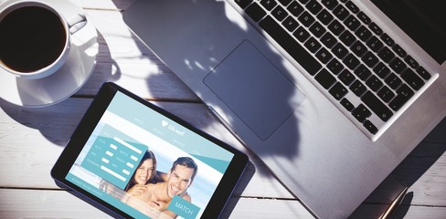 Composite image of dating website
