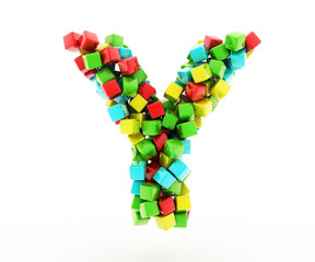 Letters Y of colorful cube.