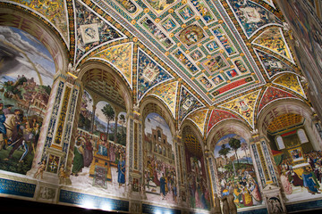Piccolomini Library in Siena Cathedral - obrazy, fototapety, plakaty
