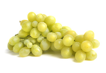 Green grapes isolated on white background
