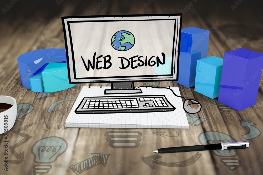Poster composite image of web design doodle