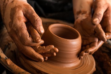 Fototapeta na wymiar Child, Teaching, Pottery.