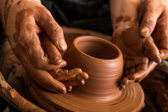 Child, Teaching, Pottery.