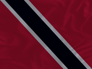 Trinidad and Tobago flag pattern on the fabric texture ,vintage style